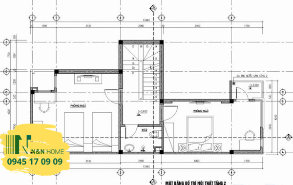 thiết kế nhà ống 3 tầng 5x16m