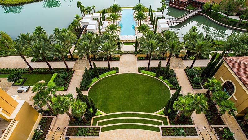 Cảnh quan xanh mát khu resort
