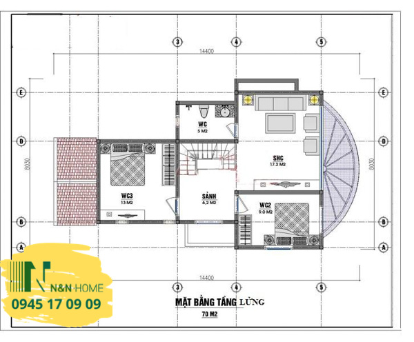 Thiết kế nhà cấp 4 đẹp tầng lửng của anh Nguyên ở Quận 6