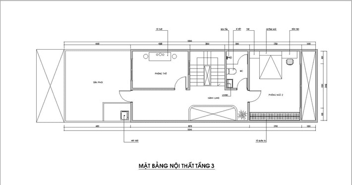 Mặt bằng bố trí nội thất tầng 3