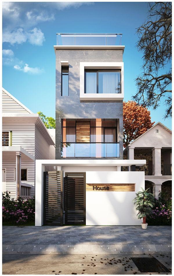 Nhà ống 3 tầng lệch giúp tận dụng tối đa không gian