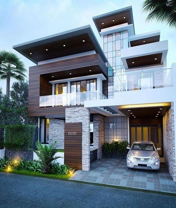 Nhà ống 3 tầng đẹp có thiết kế gara ô tô