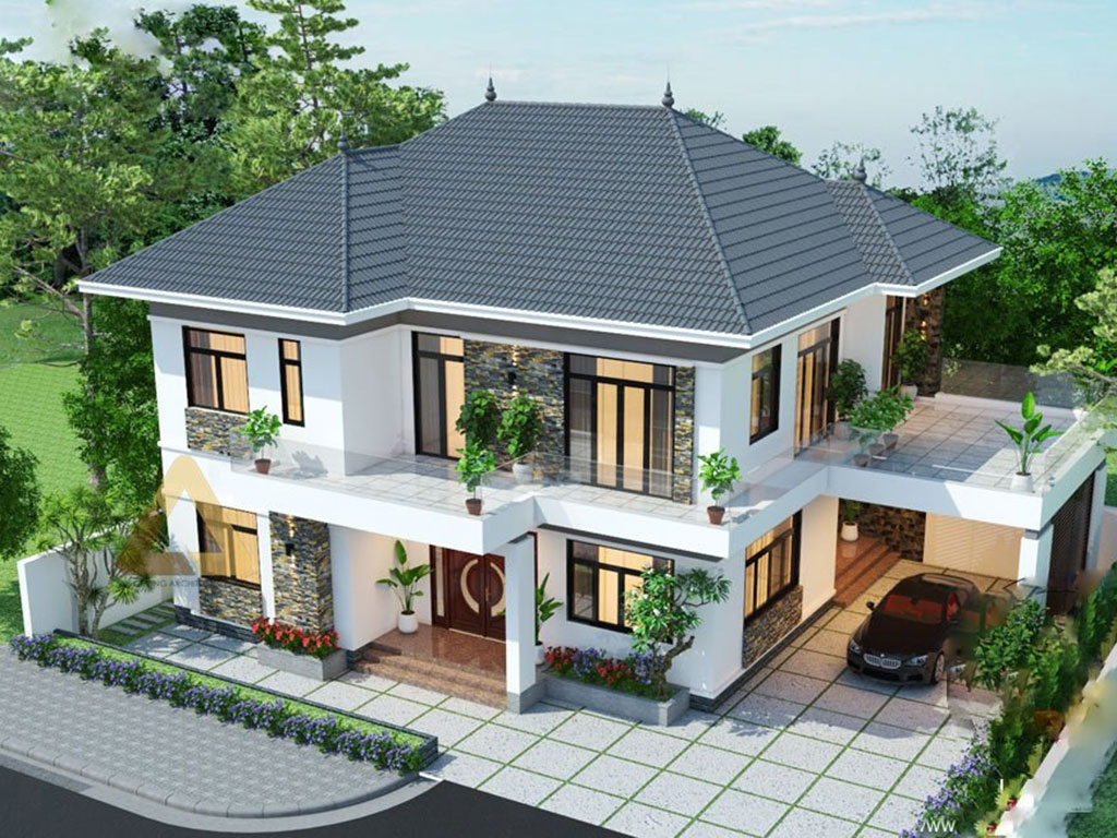 Top 10+ Mẫu thiết kế nhà 3 gian 2 tầng đẹp, sang trọng 2025