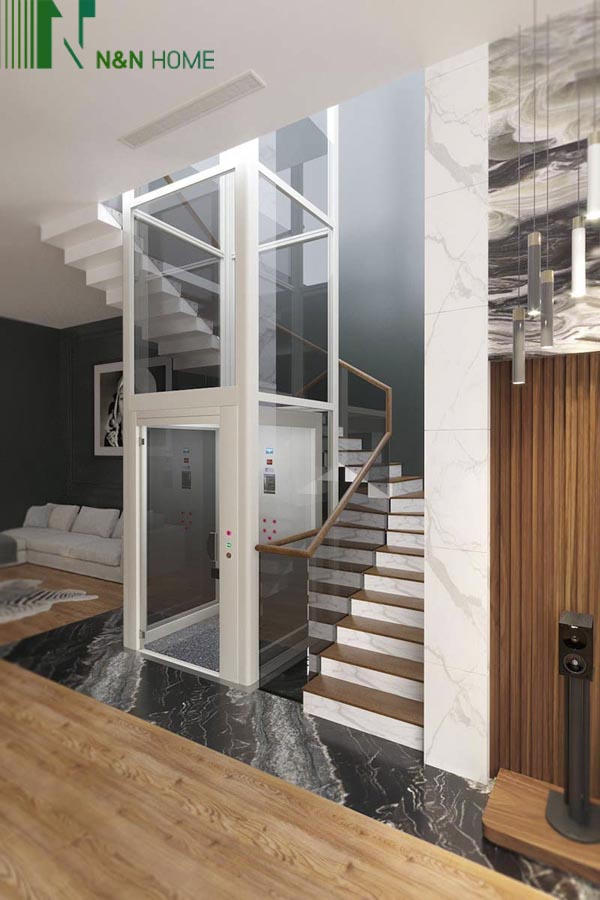 thiết kế nhà 5x15m có thang máy