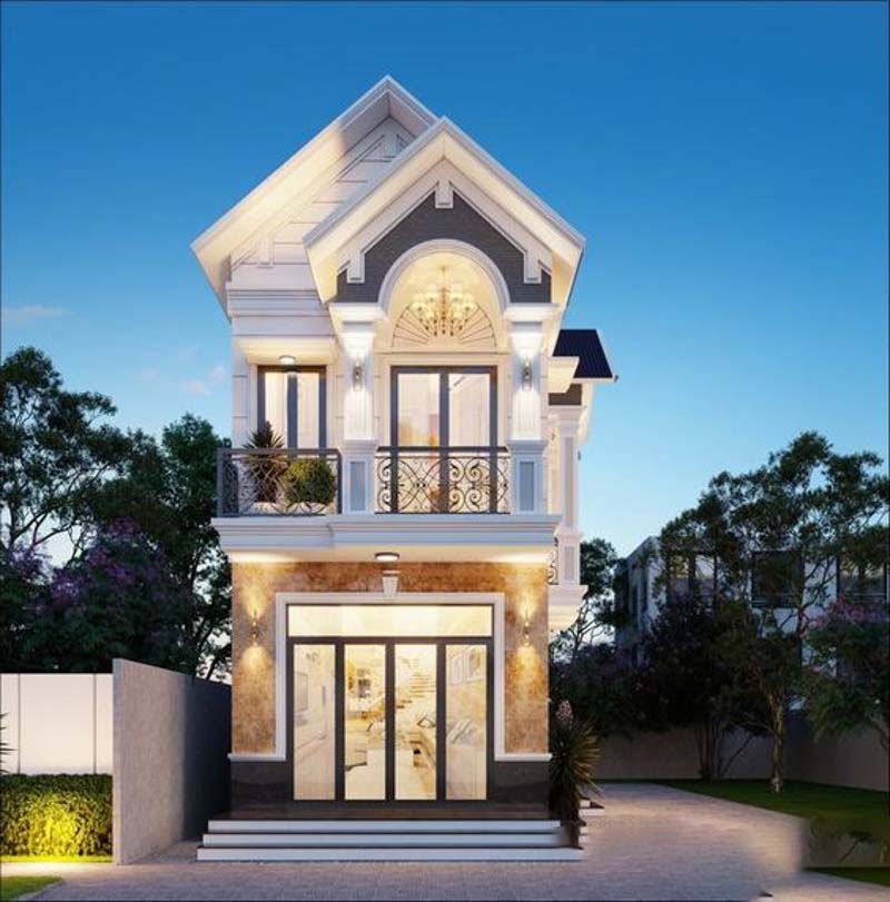 Những thiết kế tân cổ điển thường được giới thượng lưu lựa chọn bởi sự sang trọng và đẳng cấp mà ngôi nhà này đem lại