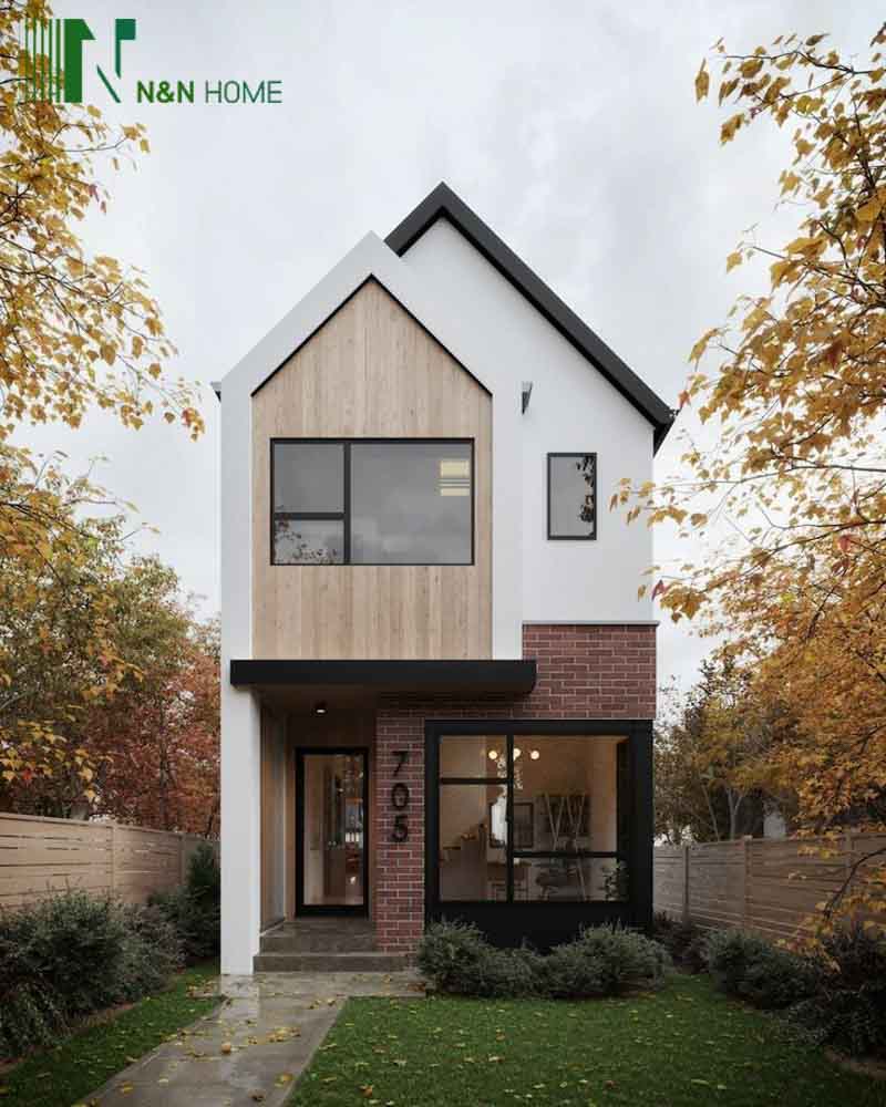 thiết kế nhà 2 tầng 3 phòng ngủ 5x20
