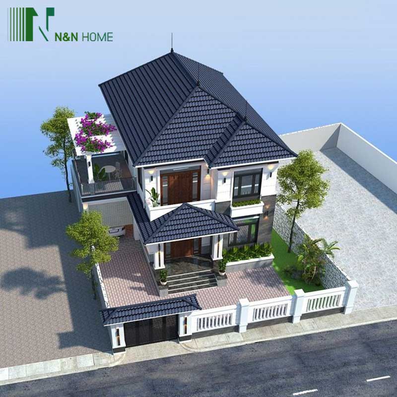 thiết kế nhà 2 tầng 3 phòng ngủ 5x20