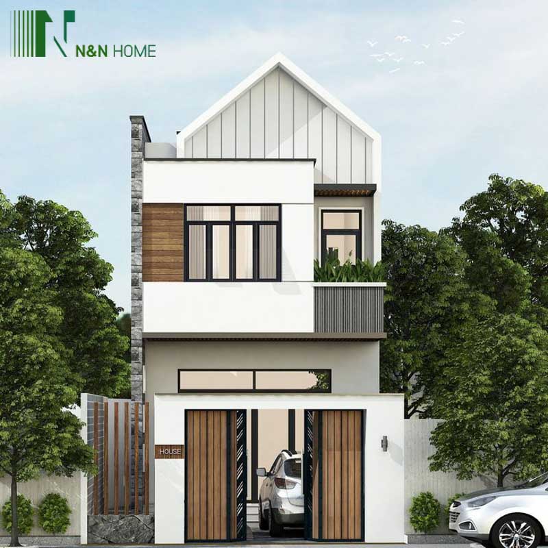 thiết kế nhà 2 tầng 3 phòng ngủ 5x20