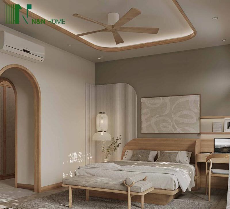 phòng ngủ nhà 2 tầng 3 phòng ngủ 5x20