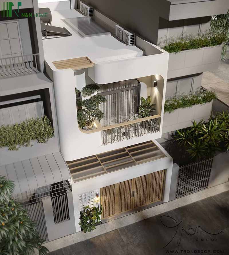 mẫu nhà phố 2 tầng 5x13m
