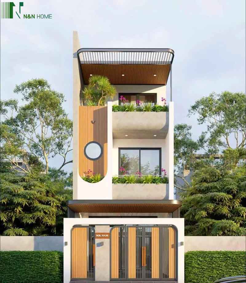 mẫu nhà phố 2 tầng 5x13m