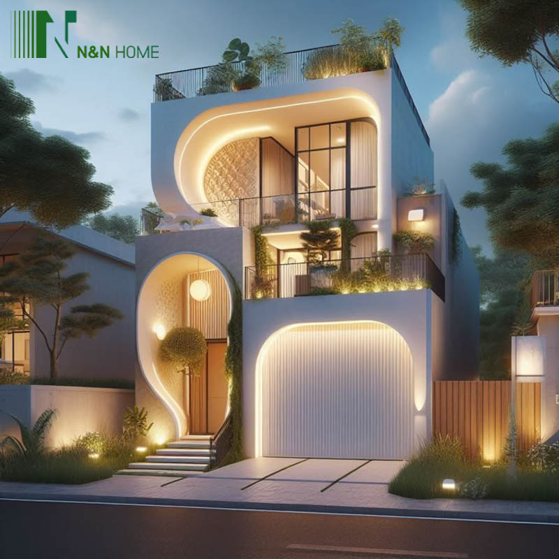 thiết kế nhà lệch tầng