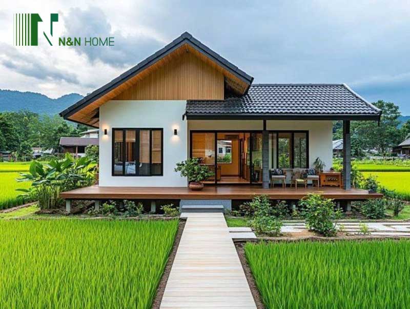 Mẫu nhà cấp 4 mái lệch với thiết kế thông minh đẹp mắt