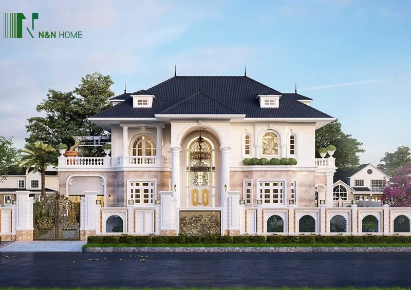 Thiết kế nhà biệt thư 2 tầng mái thái