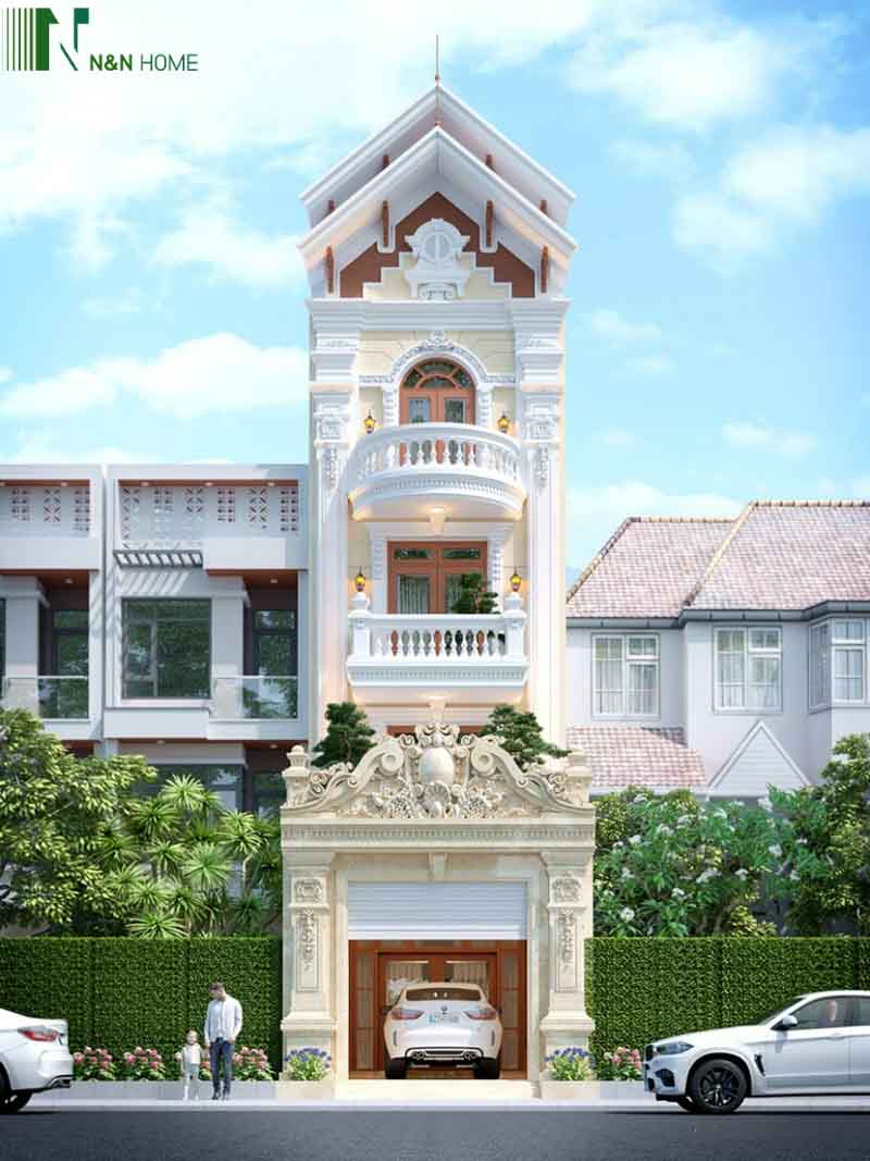 thiết kế nhà 5x15m có thang máy