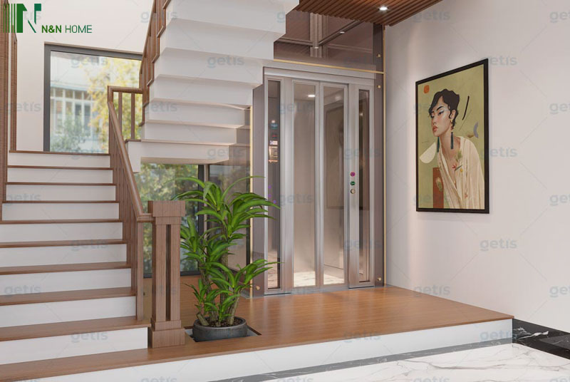 thiết kế nhà 5x15m có thang máy