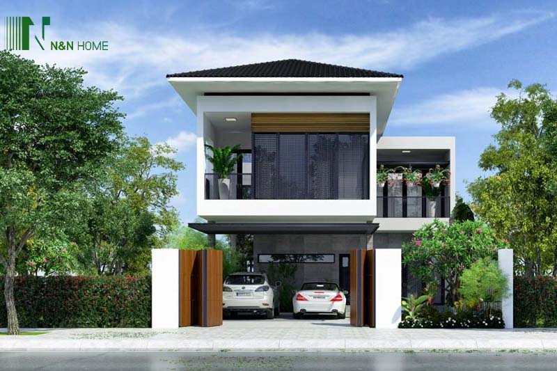 Thiết kế nhà phố 2 tầng 4x20m