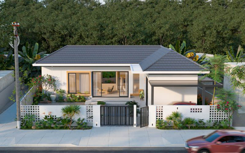 Mẫu thiết kế nhà phong cách tối giản, sang trọng với không gian xanh thoáng mát